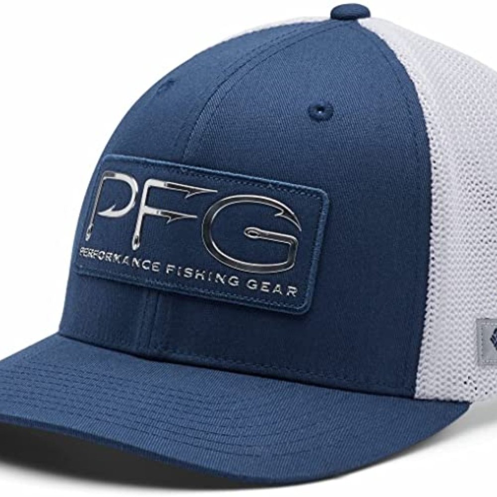 Columbia PFG Hooks Carbon/Silver FlexFit Mesh Ball Cap L/XL NWT